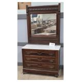 EASTLAKE STYLE MARBLE TOP DRESSER