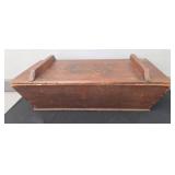 RED PAINTED TABLETOP DOUGH BOX 31"