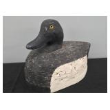 1980S BLACK & WHITE DUCK DECOY 9" X 7 1/2"