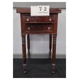 MAHOGANY SHERATON STYLE 2 DRAWER STAND 30" X 17"