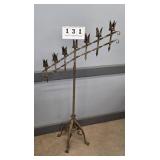 WROUGHT IRON SLANTED FLOOR CANDELABRA