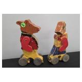 (2) WOOD BEAR TOYS