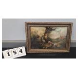 SMALL COTTAGE SCENE OIL ON CANVAS PAINTING #154 -