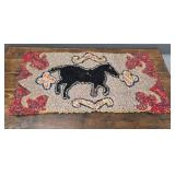 HOOKED HORSE RUG 33" X 16"