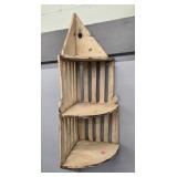 HANGING WHITE PAINTED CORNER SHELF