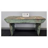 GREEN PRIMITIVE FARMHOUSE/COUNTRY BENCH 36" X 18"