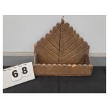 PRIMITIVE CARVED WALL POCKET 11" X 12"