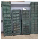 (10) GREEN PAINTED SHUTTERS (4) TALL SHUTTERS (6)