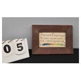 FRAMED GERMAN FOLK ART - JOHANNES - 1803 8.5" X