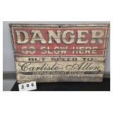 DANGER - CARLISLE ALLEN DEPARTMENT STORE SIGN