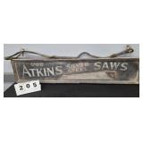 ATKINS SILVER STEEL SAWS SIGN