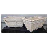 (2) WHITE PAINTED PLANT BOXES 22" X 38" X 18"