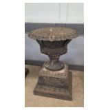 (2) CAST IRON GARDEN URNS