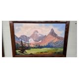 MOUNTAIN SCENE PAINTING - GEORGE LINDBLAD -