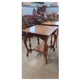 VICTORIAN DECORATED CURVED LEG SIDE TABLE