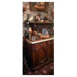 MARBLE TOP VICTORIAN SIDEBOARD