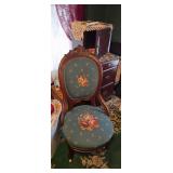 (2) VICTORIAN NEEDLEPOINT PARLOR CHAIRS