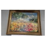 COTTAGE GARDEN PAINTING - SIGNED BOLTON