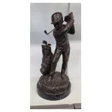 CHILD GOLFER BRONZE - SIGNED A. MOREAU