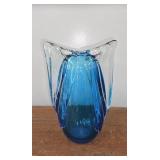 SIGNED BLUE ART GLASS