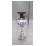 PORCELAIN DRESDEN CHERUB OIL LAMP BRADLEY &