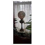 PARLOR LAMP WITH FLORAL SHADE
