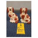 (2) STAFFORDSHIRE SPANIELS - 8"