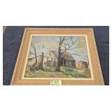 SHED SCENE OIL PAINTING ON BOARD - ELMER HOLMBERG