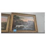 LANDSCAPE OIL PAINTING ON CANVAS - GILDED FRAME
