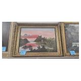 CASTLE LANDSCAPE - GILDED FRAME 24" X 30"