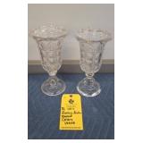 (2) GOTHIC ARCH FOOTED CELERY VASES