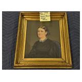 19TH CENTURY WOMAN PORTRAIT - GILDED FRAME 14" X