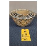 (4) REDWING SPONGEWARE NESTING BOWLS