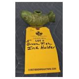 GREEN FISH INK HOLDER - 5"