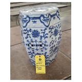 BLUE & WHITE GARDEN STOOL - 19"