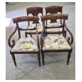 (4) REGENCY STYLE MAHOGANY DINING CHAIRS