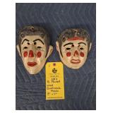 (2) PAINTED WOOD GUATEMALAN MASKS - 8" & 7"