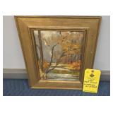 LANDSCAPE OIL ON BOARD PAINTING - JUNIA SWEET 14"