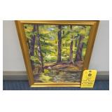 WOODLAND OIL ON BOARD PAINTING - JUNIA SWEET 14"
