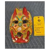 GUATEMALAN WOOD FELINE MASK - 9"
