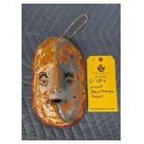 BLUE - ORANGE WOOD MASK - 9"