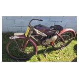 RED - WHITE 1940S WHIZZER BICYCLE