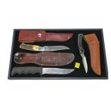 3- Knives with sheaths: Bear 8" with a 4"
