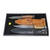 2- Knives with sheaths: Camillus Navy Pilot