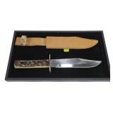 13" Bowie knife marked Brazil with sheath and