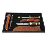 3- Knives with sheaths: J.A. Hendricks 9" knife