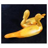 Pair of geese, 4.5" H. x 12" Long in basswood on
