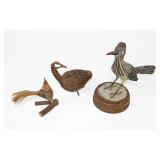 Lot, three birds" 3.5" rooster, 5" grouse made of