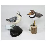 2- Carved birds by Al Cretney: killdeer 8"