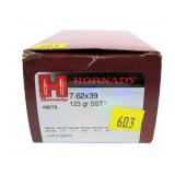 Box of Hornady 7.62 x 39mm 123-grain SST